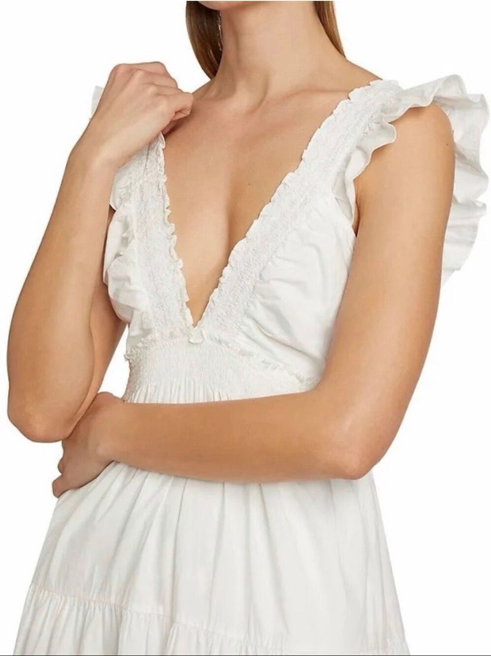LoveShackFancy Arnene Midi Dress S White - Picture 3 of 12